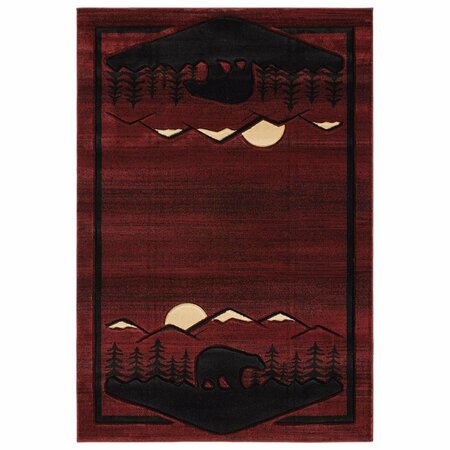 UNITED WEAVERS OF AMERICA Cottage Treetops Burgundy Accent Rectangle Rug, 1 ft. 10 in. x 2 ft. 8 in. 2055 41234 24